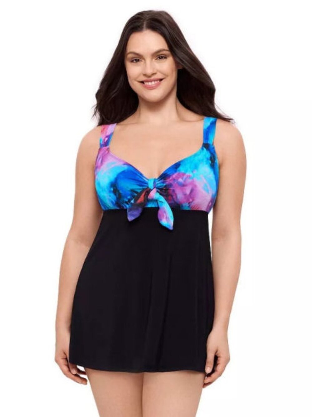 Great Lengths Longitude One Piece Swimsuit Size 24 Wire Free Swim Dress Boho NWT